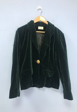 Vintage 80s In Pursuit Jacket Dark Green Velvet