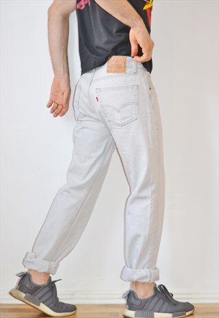 90'S LEVI'S 501 VINTAGE STONEWASHED GREY JEANS