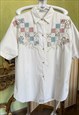  SHORT SLEEVE EMBROIDERED SHIRT WITH PATCHWORK