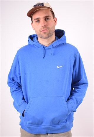 NIKE MENS VINTAGE HOODIE JUMPER XL BLUE 90S