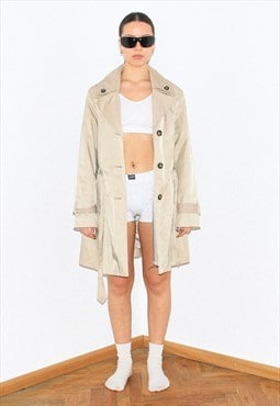 Vintage 00s double-breasted trench coat in beige