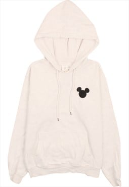 Vintage 90's Disney Hoodie Mickey Mouse Pullover White Large