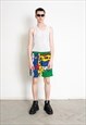 Vintage 90s Wide Leg Shorts Printed