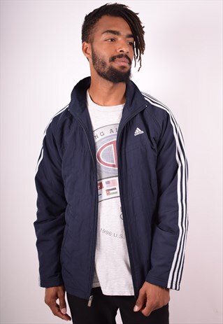 ADIDAS MENS VINTAGE JACKET MEDIUM BLUE 90S