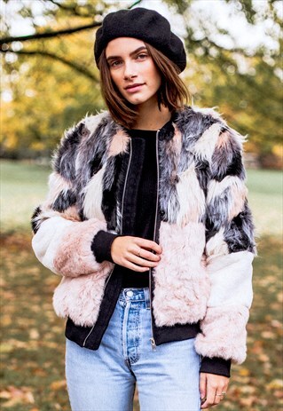 FAUX FUR BOMBER JACKET