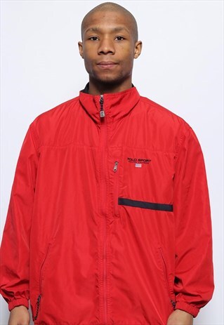VINTAGE RALPH LAUREN POLO SPORT LIGHTWEIGHT LOGO JACKET RED