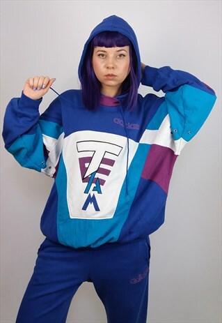 VINTAGE 80'S ULTRA RARE ADIDAS UNISEX FULL COTTON TRACKSUIT