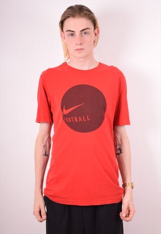 NIKE MENS VINTAGE T-SHIRT TOP MEDIUM RED 90S