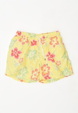 Vintage Beach Shorts Floral Yellow