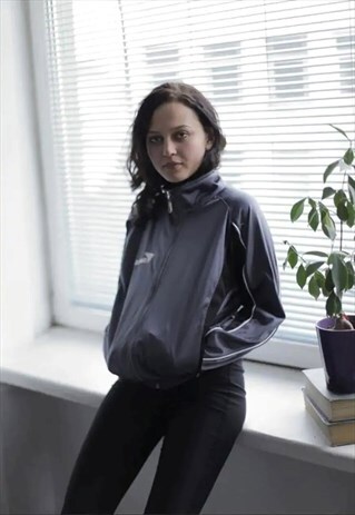 VINTAGE 90'S GREY TRACKSUIT TOP JACKET