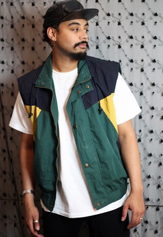 VINTAGE 90S SHAMP SPORTS SLEEVELESS JACKET