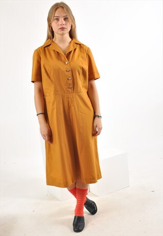 VINTAGE 80'S MIDI DRESS IN ORANGE