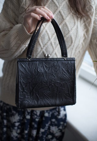 VINTAGE 70'S BLACK BAG