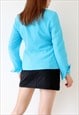 PREPPY CHIC 90S VINTAGE BLAZER ZIP UP SUIT JACKET BLUE S