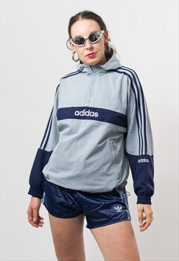 Adidas hooded jacket Vintage windbreaker women size M