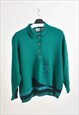 VINTAGE 80S POLO JUMPER IN GREEN