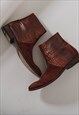 VINTAGE WESTERN POINTED TOE FAUX CROC ANKLE BOOTS UK7.5