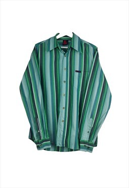 Vintage Dolce & Gabanna Stripe Shirt in Green XL