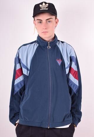 DIADORA MENS VINTAGE TRACKSUIT TOP JACKET LARGE BLUE 90S