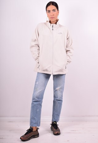 THE NORTH FACE WOMENS VINTAGE FLEECE JACKET XL WHITE 90'S