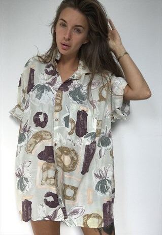 PATTERNED OVERSIZED RETRO VINTAGE UNISEX FESTIVAL SHIRT