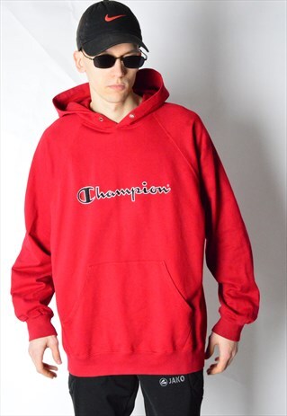 VINTAGE 90S RED CHAMPION HOODIE