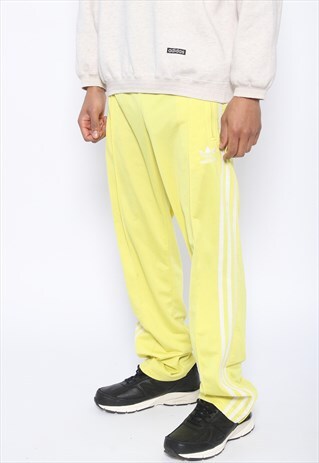 VINTAGE ADIDAS ORIGINALS TRACK BOTTOMS YELLOW