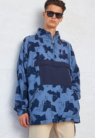 VINTAGE BLUE REEBOK WINDBREAKER PULLOVER JACKET