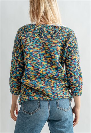 VINTAGE 70S RAINBOW KNIT JUMPER
