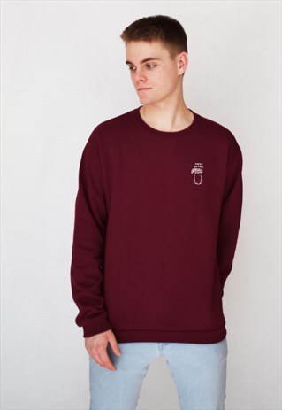 BURGUNDY FRESH AS FUCK (WHITE) SWEATSHIRT