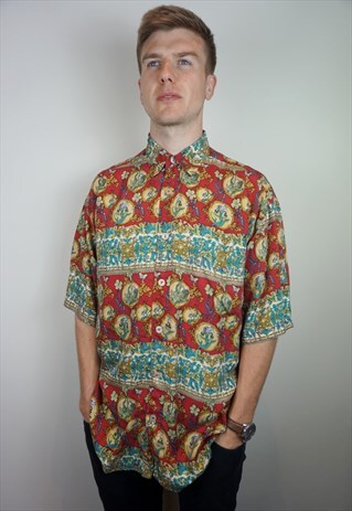 PURE SILK PATTERNED SHIRT