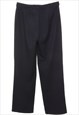BEYOND RETRO VINTAGE TAPERED NAVY TROUSERS - W32