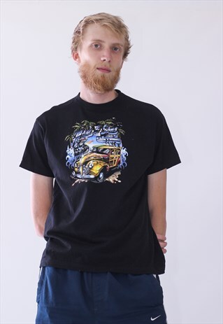 VINTAGE MENS GRAPHIC GARAGE CAR CUSTOMS T-SHIRT