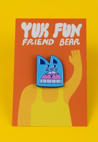 CUTE PINK AND BLUE FRIEND BEAR ENAMEL PIN