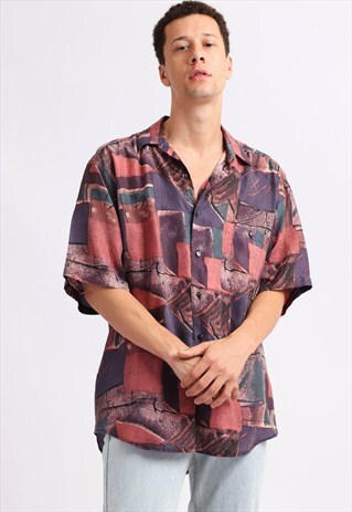 VINTAGE ABSTRACT SILK SHIRT