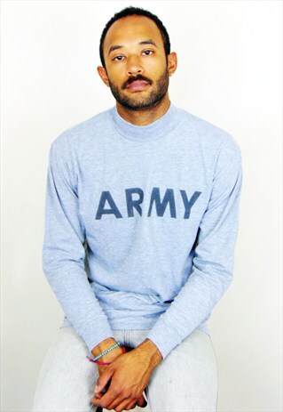 90S MINIMALIST SPORTSWEAR ARMY GREY MOCK TURTLE NECK TEE