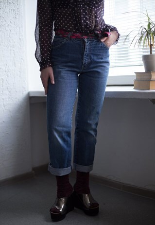 VINTAGE 90'S BLUE STRAIGHT HIGH WAIST JEANS