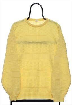 Vintage Pastel Yellow Knitted Jumper Womens