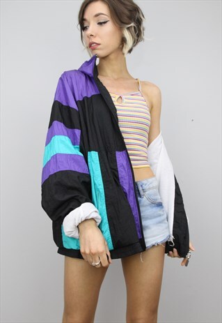 VINTAGE 80S 90S OVERSIZED FESTIVAL SHELL JACKET