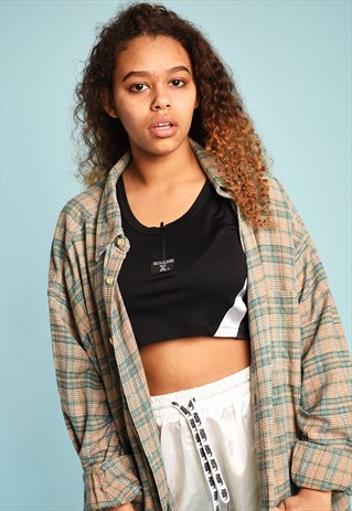 90'S RETRO PLAID OVERSIZED NORMCORE WORKWEAR DADS SHIRT TOP
