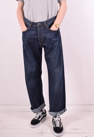 HACKETT MENS VINTAGE JEANS W36 L32 BLUE 90S