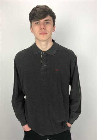VINTAGE BURBERRY LONDON LONG SLEEVE POLO SHIRT