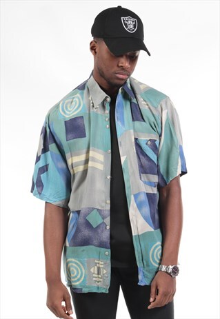 VINTAGE ABSTRACT CRAZY PRINT SHIRT