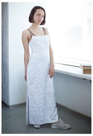 VINTAGE 80'S MAXI SLEEVELESS WHITE DRESS