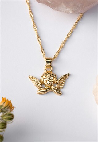 GOLD CHERUB NECKLACE