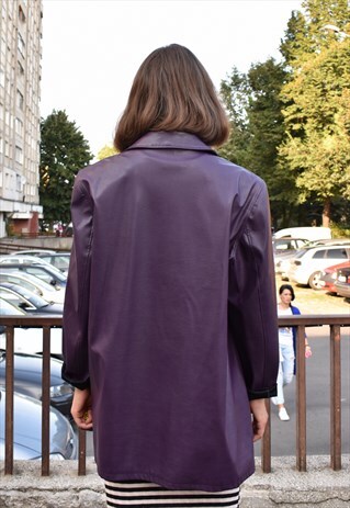 FAUX LEATHER 90'S VINTAGE PURPLE JACKET