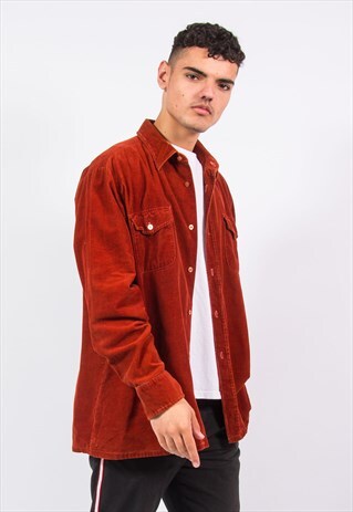VINTAGE CORD SHIRT RED CORDUROY