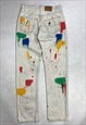 WHITE VINTAGE LEVI'S 501 PAINT STROKE JEANS STRAIGHT FIT 31"