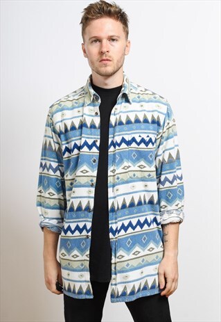 VINTAGE AZTEC PATTERNED SHIRT