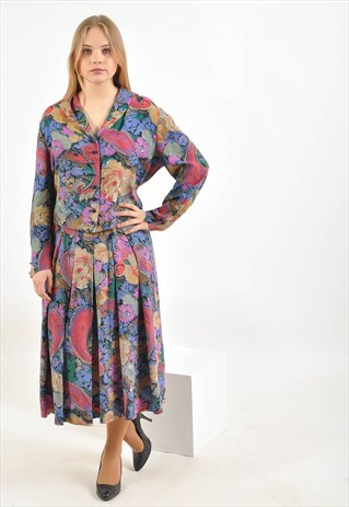 VINTAGE 80S CO-ORDINATES SKIRT AND BLOUSE SET